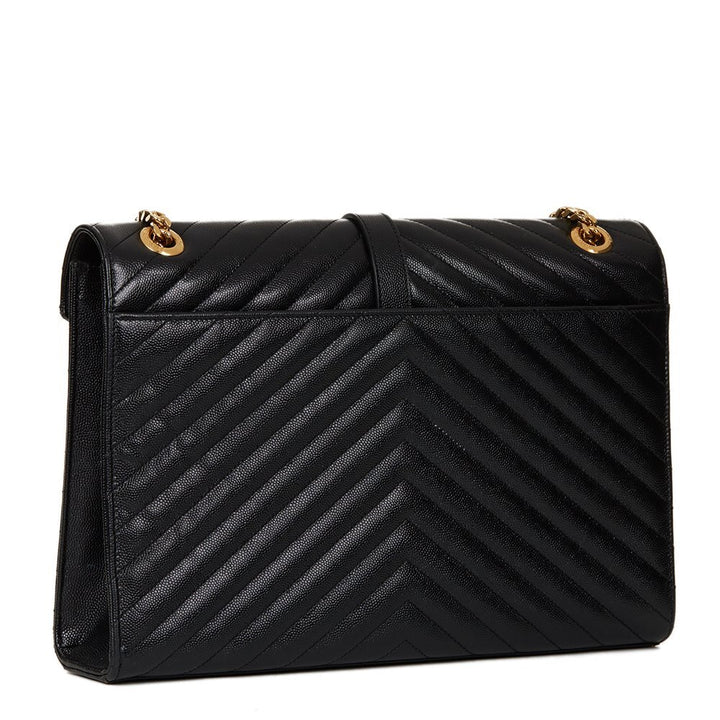 SAINT LAURENT CHEVRON QUILTED CALFSKIN LARGE ENVELOPE BAG