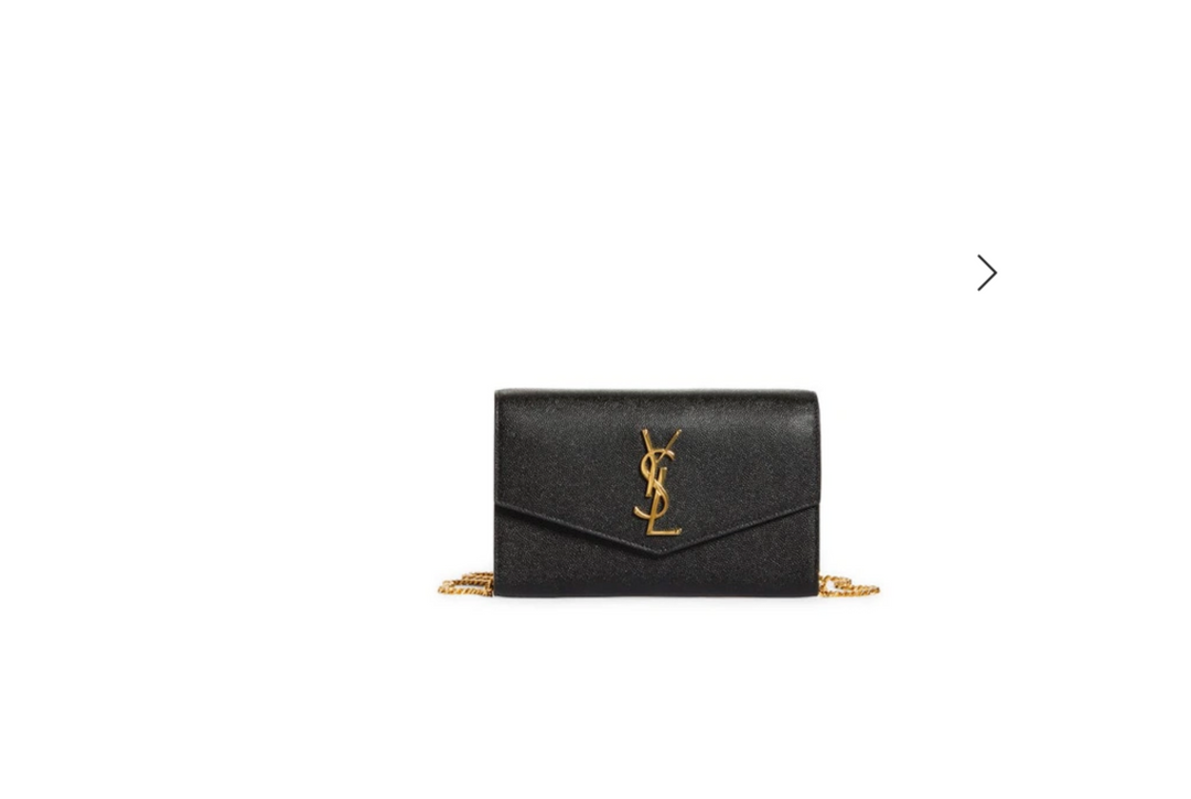 SAINT LAURENT UPTOWN CHAIN WALLET IN GRAIN DE POUDRE