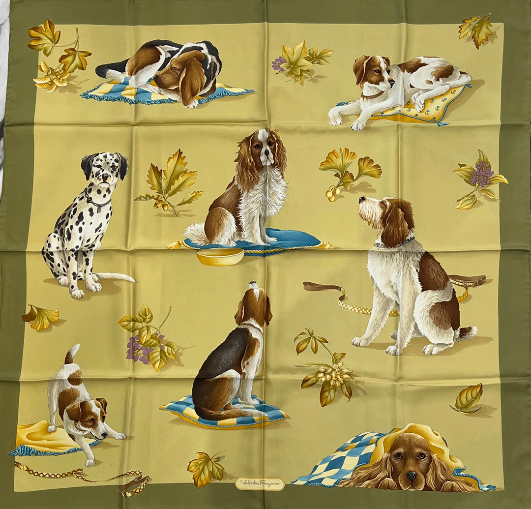 ◆Ferragamo カフス　dog No.112 Salvatore-Ferragamo-Dogs-Print