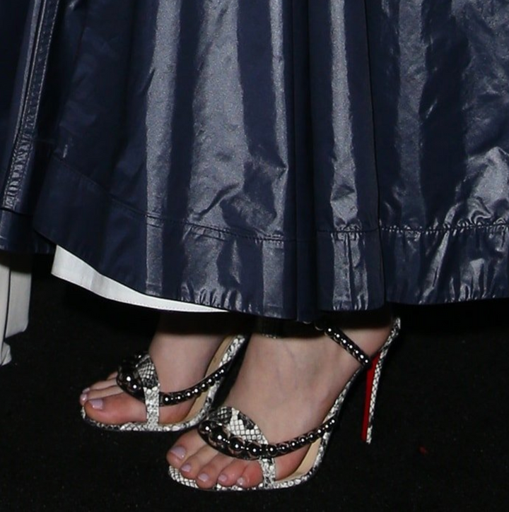CHRISTIAN LOUBOUTIN GALERIA LEATHER &amp; SNAKESKIN SANDALS