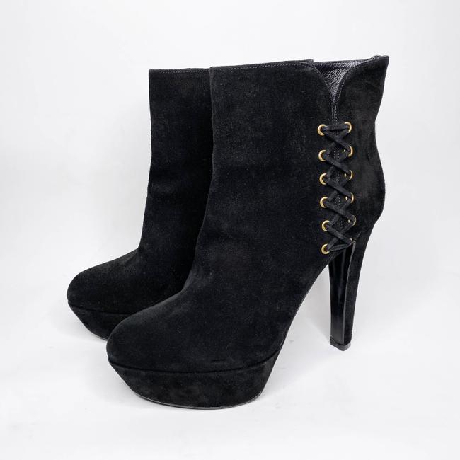 SERGIO ROSSI GILET PLATFORM LACE UP ANKLE BOOTS