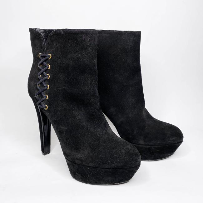 SERGIO ROSSI GILET PLATFORM LACE UP ANKLE BOOTS
