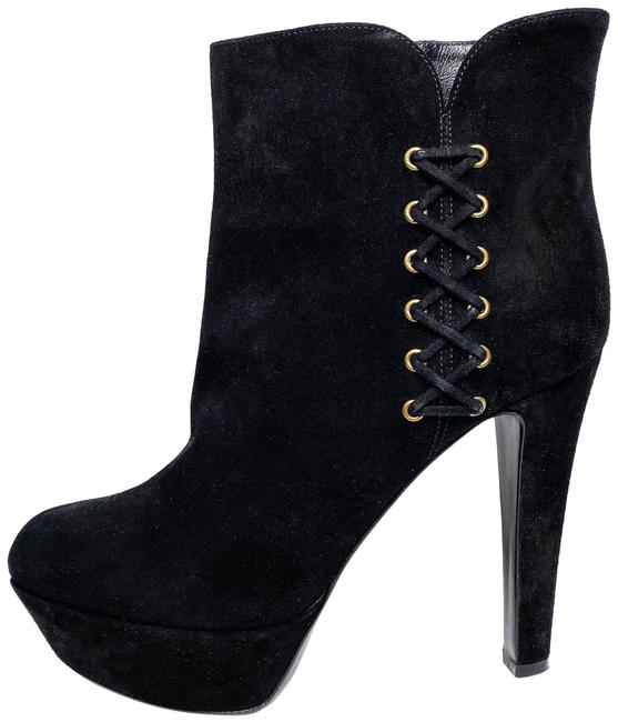 SERGIO ROSSI GILET PLATFORM LACE UP ANKLE BOOTS