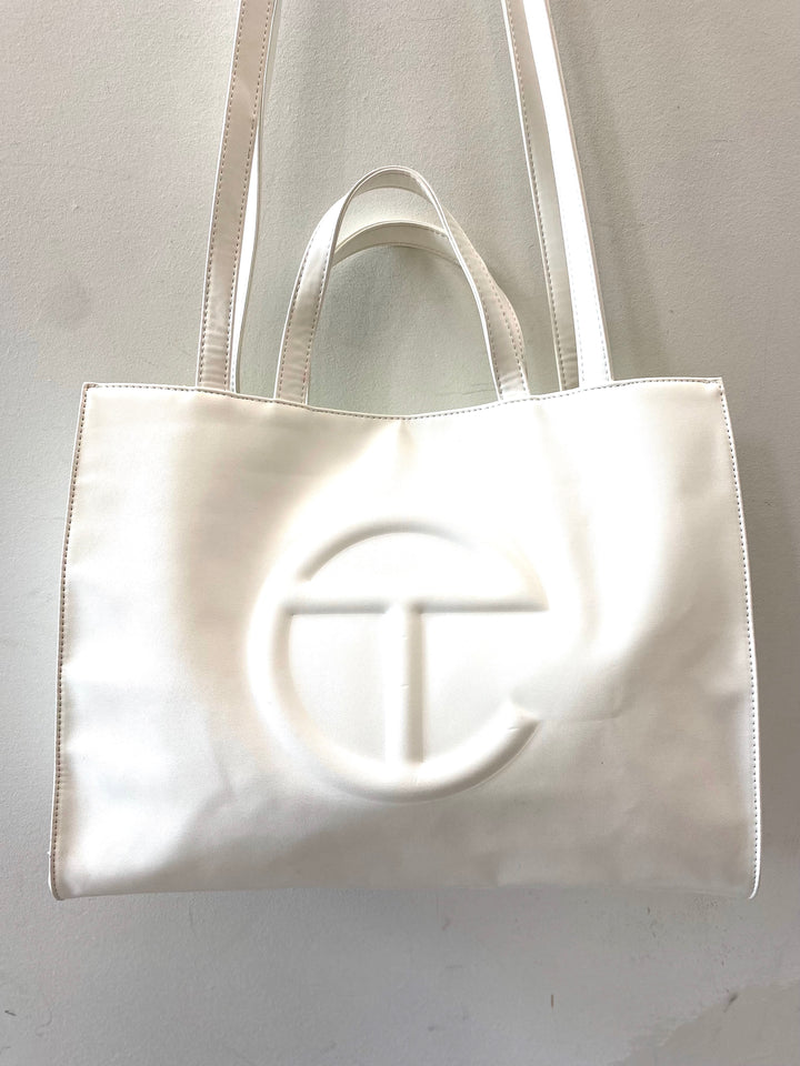 TELFAR VEGAN LEATHER SHOPPING TOTE BAG
