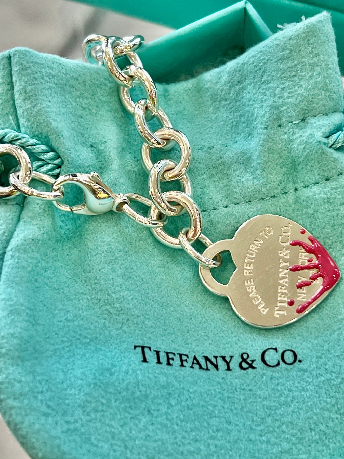 Tiffany Paint Splash Heart Tag Bracelet  Great Lakes Coin