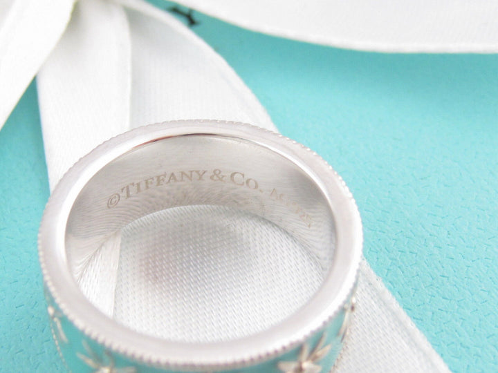 TIFFANY &amp; CO. STERLING SILVER ENAMEL DAISY BAND RING