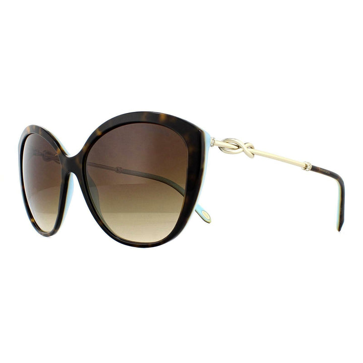 TIFFANY &amp; CO. TF4144B SUNGLASSES HAVANA AZURE BROWN SHADED