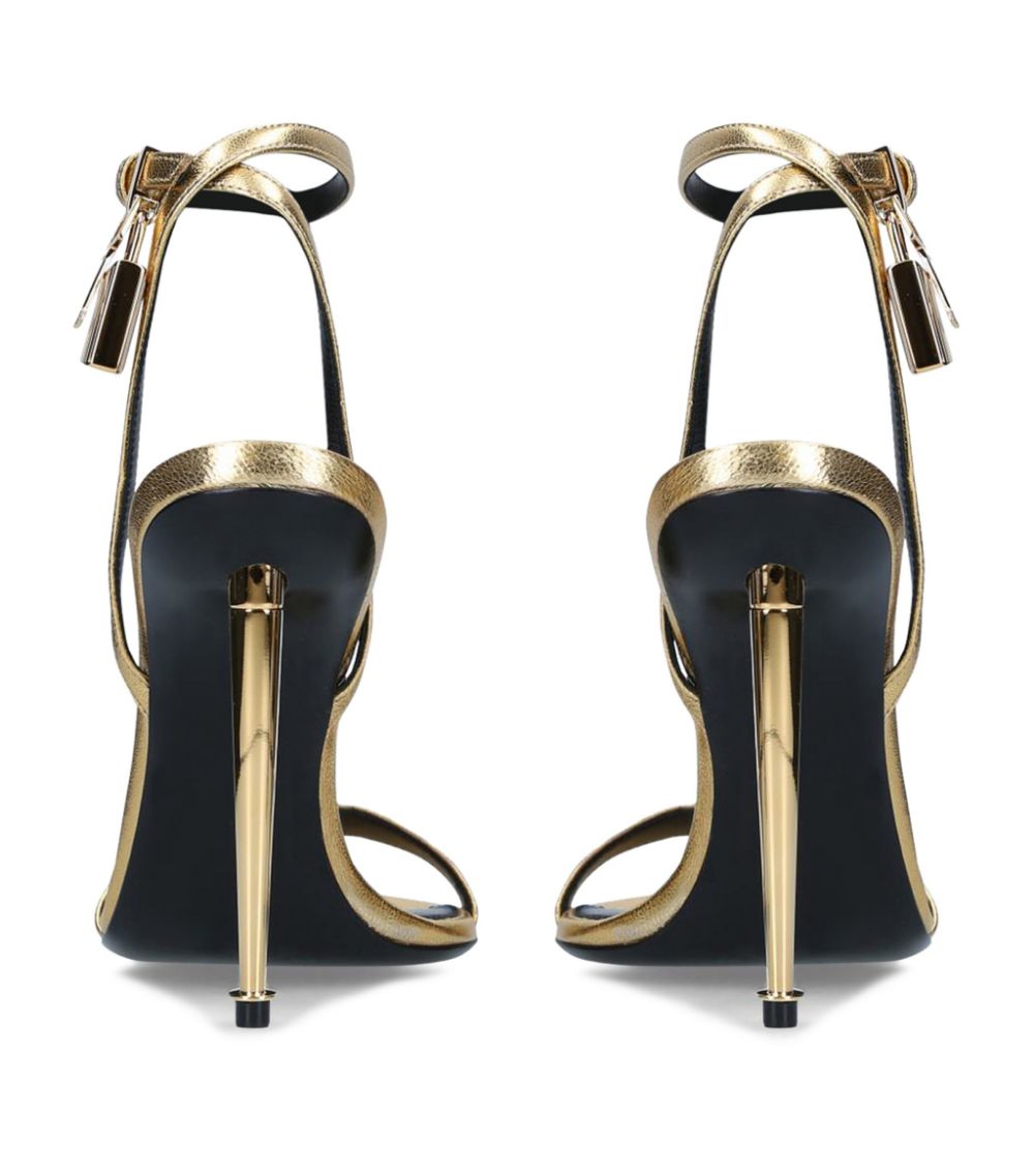 TOM FORD LOCK LEATHER PADLOCK SANDALS 105