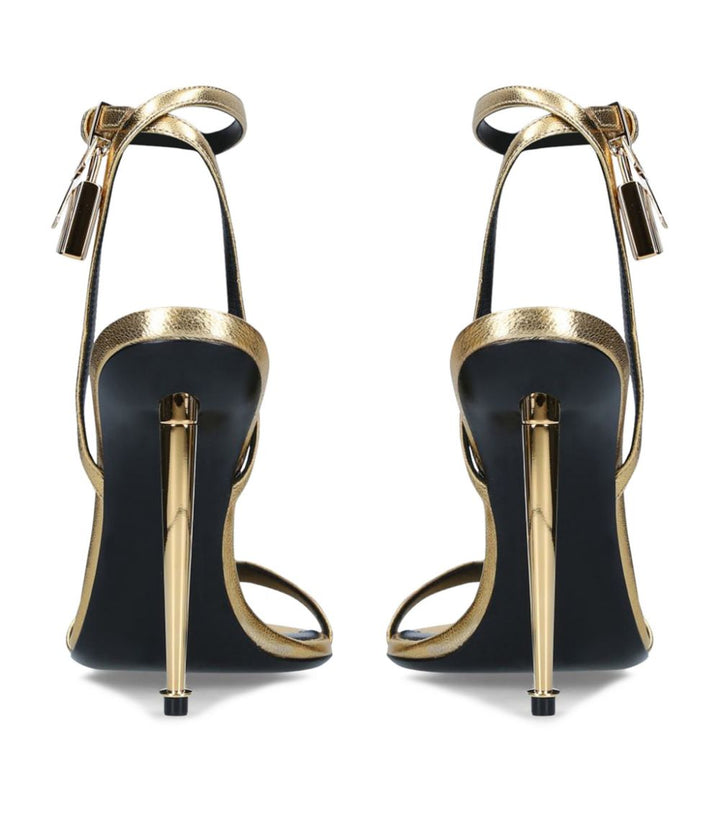TOM FORD LOCK LEATHER PADLOCK SANDALS 105