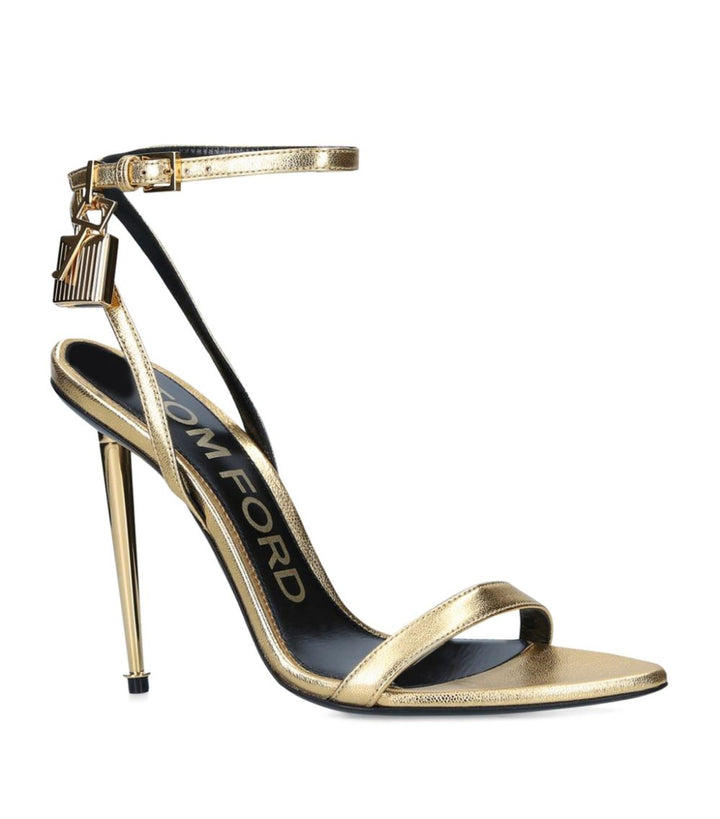 TOM FORD LOCK LEATHER PADLOCK SANDALS 105