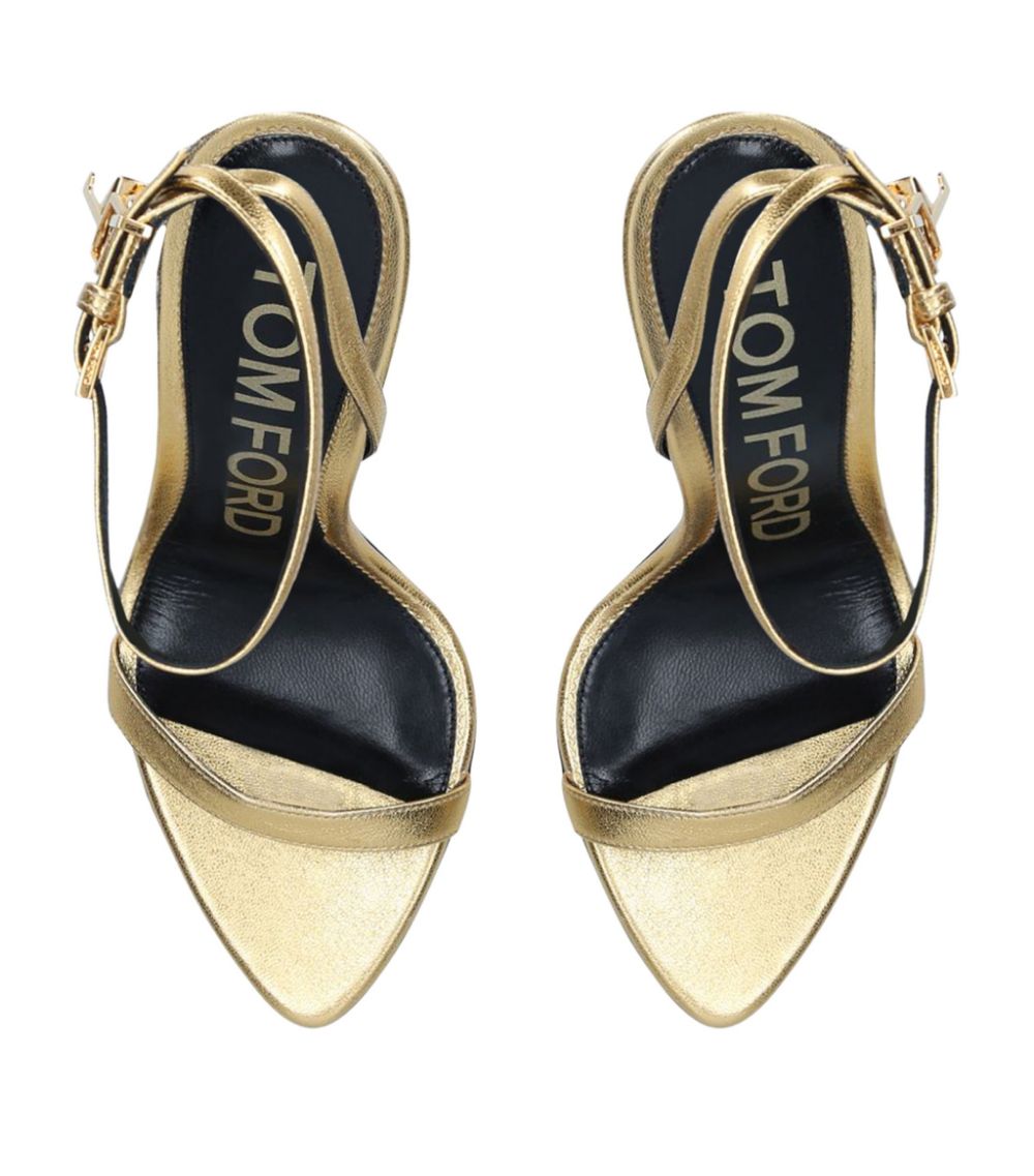 TOM FORD LOCK LEATHER PADLOCK SANDALS 105