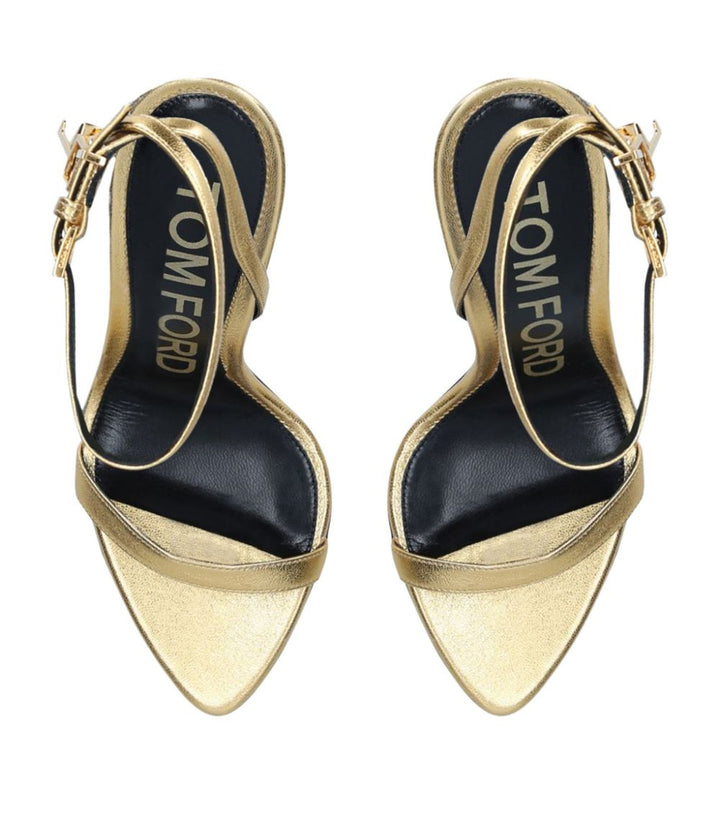 TOM FORD LOCK LEATHER PADLOCK SANDALS 105