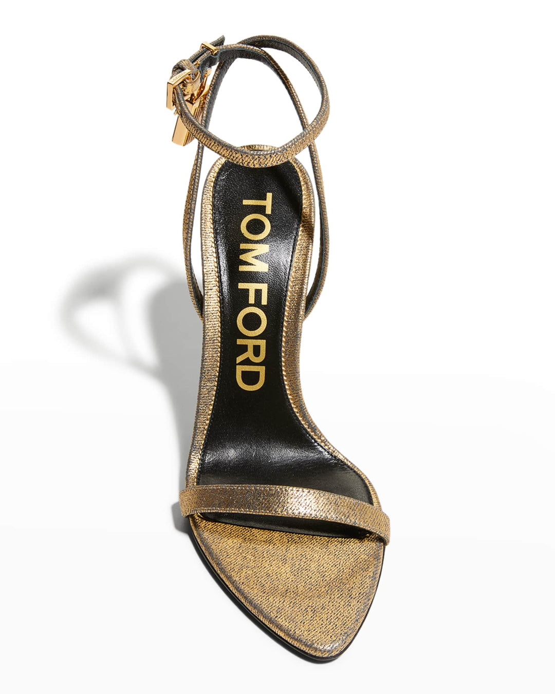 TOM FORD LOCK LEATHER PADLOCK SANDALS 105
