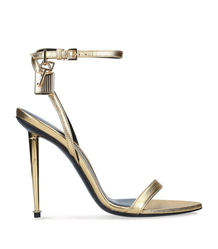 TOM FORD LOCK LEATHER PADLOCK SANDALS 105