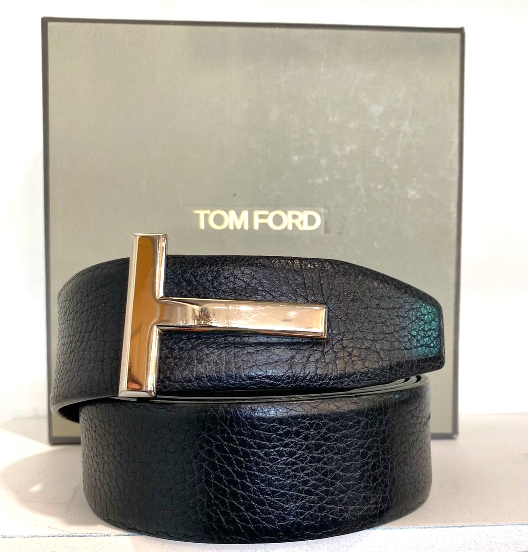 TOM FORD MONOGRAM LEATHER BELT
