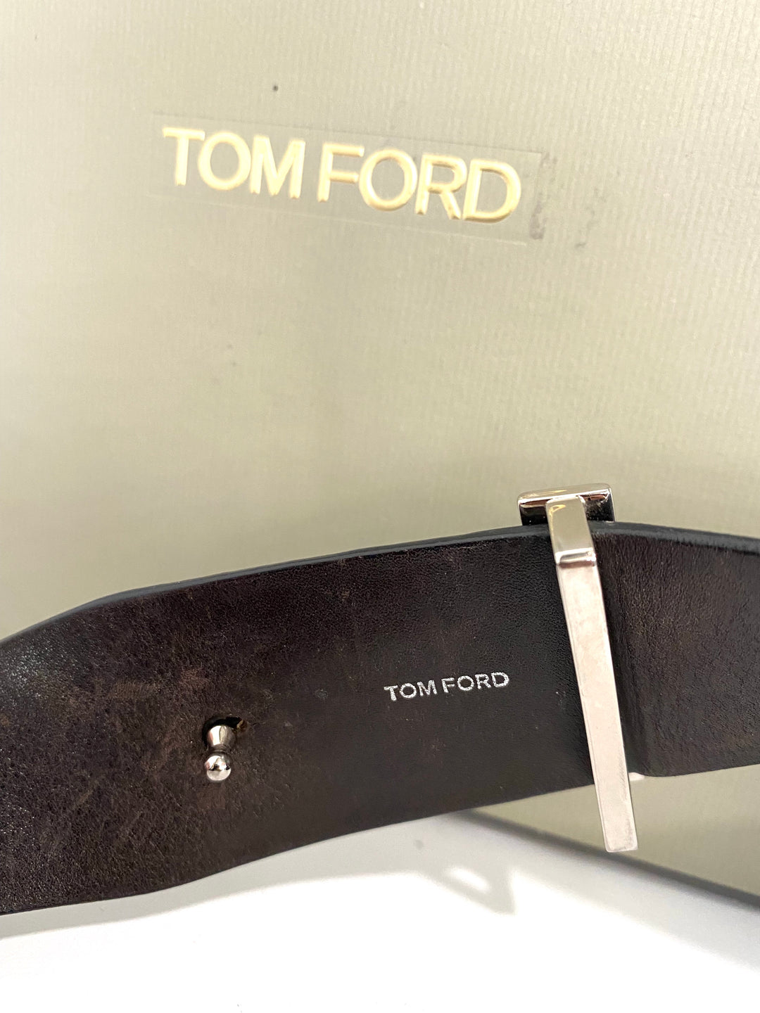 TOM FORD MONOGRAM LEATHER BELT