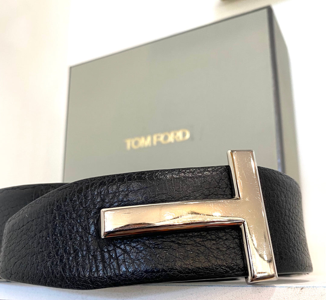 TOM FORD MONOGRAM LEATHER BELT