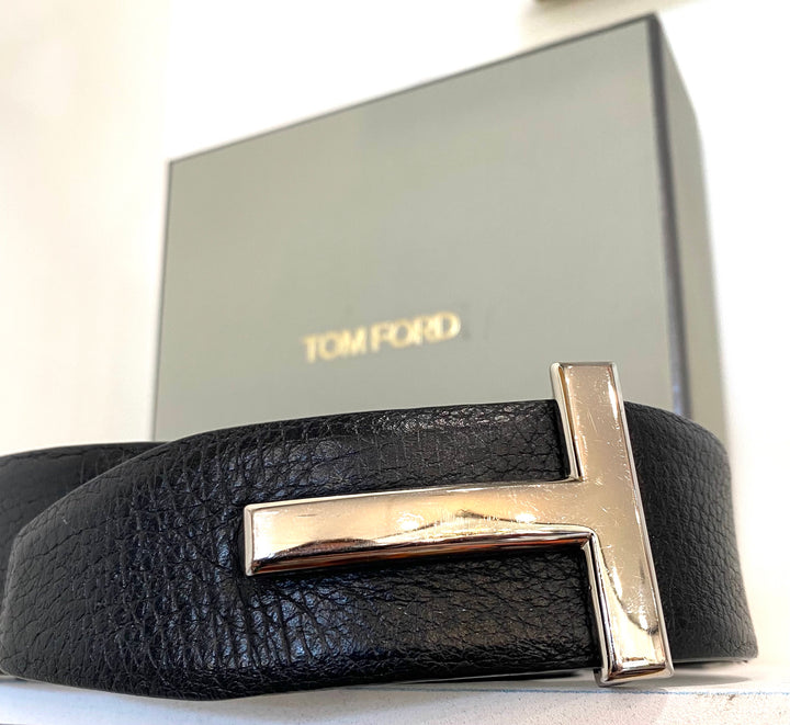 TOM FORD MONOGRAM LEATHER BELT