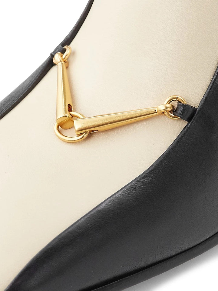 TORY BURCH EQUESTRIAN LINK SQUARE TOE COLORBLOCK LEATHER MULES