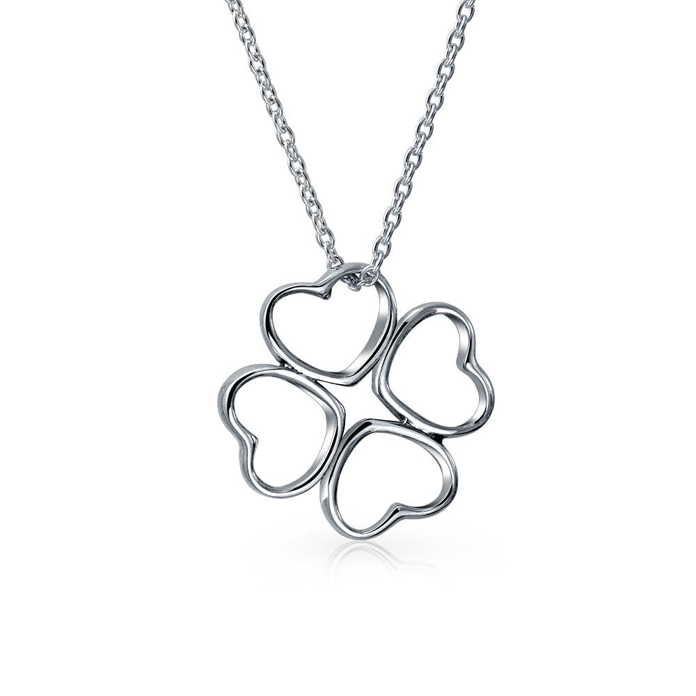 TIFFANY &amp; CO. CLOVER HEART SILVER PENDANT NECKLACE