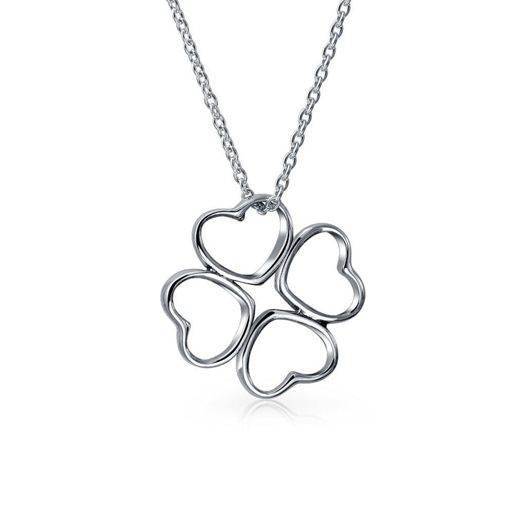 TIFFANY &amp; CO. CLOVER HEART SILVER PENDANT NECKLACE