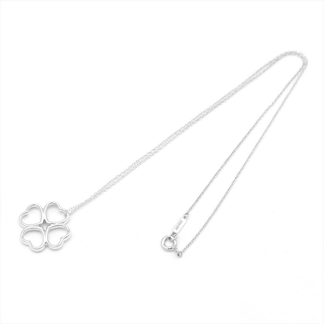 TIFFANY &amp; CO. CLOVER HEART SILVER PENDANT NECKLACE