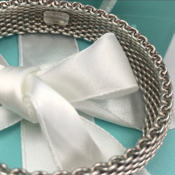 TIFFANY &amp; CO. STERLING SILVER SOMERSET MESH WEAVE BRACELET