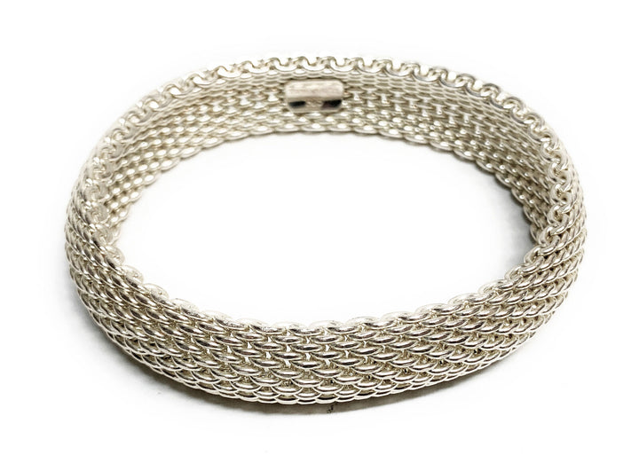 TIFFANY &amp; CO. STERLING SILVER SOMERSET MESH WEAVE BRACELET