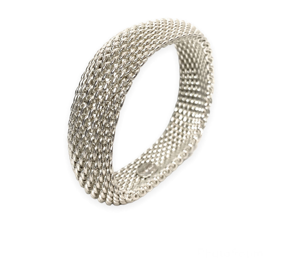 TIFFANY &amp; CO. STERLING SILVER SOMERSET MESH WEAVE BRACELET