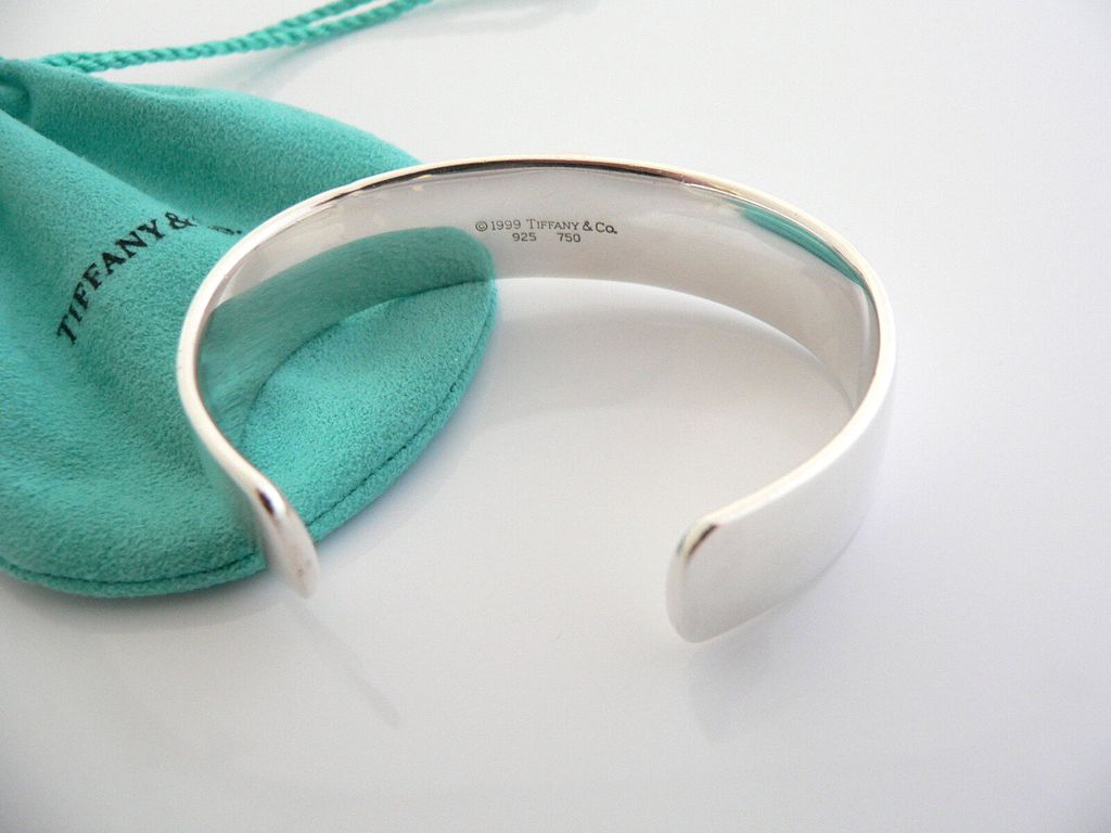 TIFFANY &amp; CO Mother of Pearl Silver &amp; Gold Cuff Bangle Bracelet