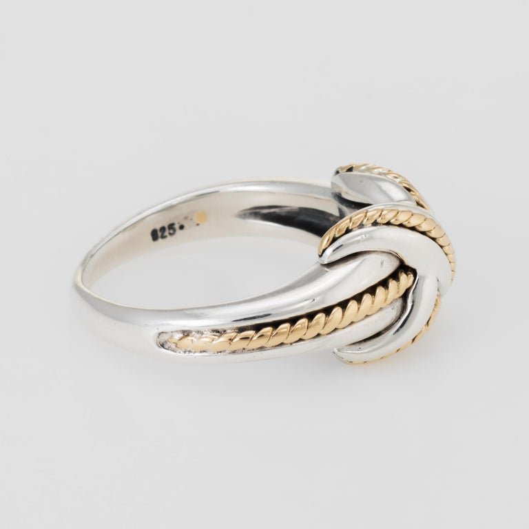 Tiffany &amp; Co. Signature X Cross Ring Vintage Sterling Silver 18 Karat Gold