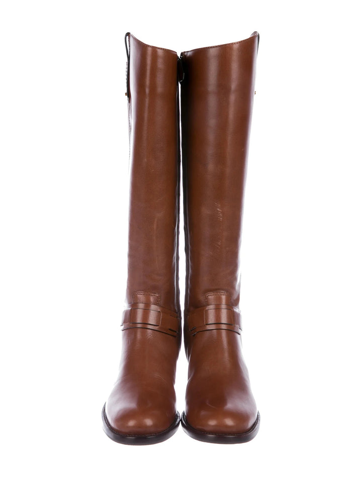 TORY BURCH COLTON LEATHER KNEE HIGH RIDING BOOTS