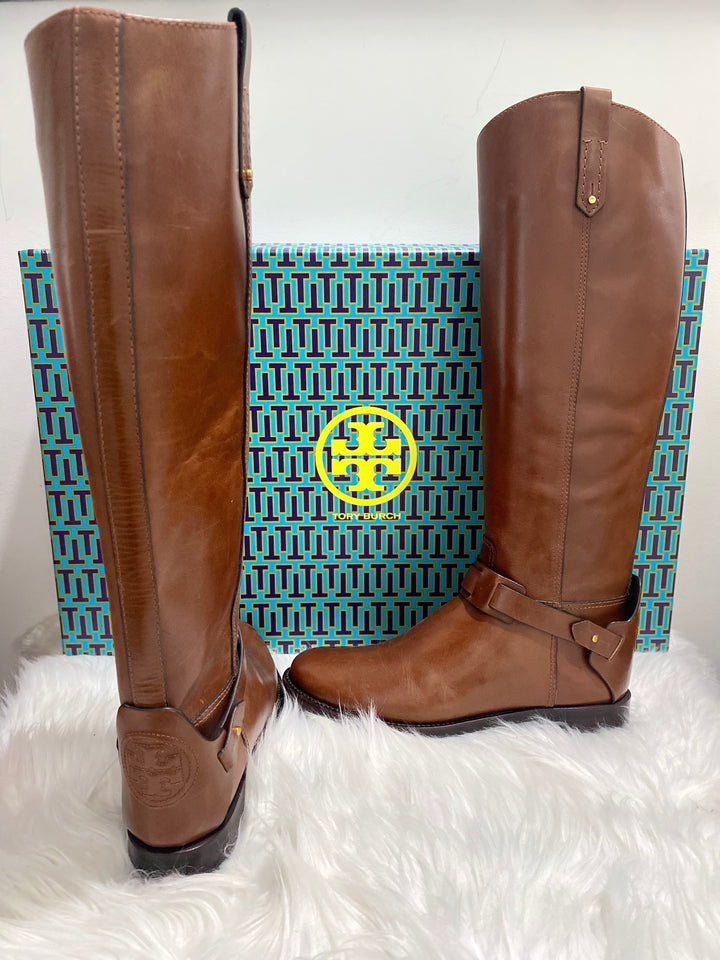 TORY BURCH COLTON LEATHER KNEE HIGH RIDING BOOTS