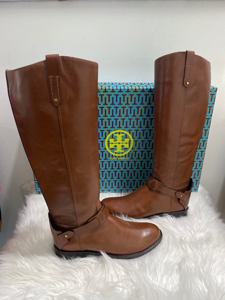 TORY BURCH COLTON LEATHER KNEE HIGH RIDING BOOTS