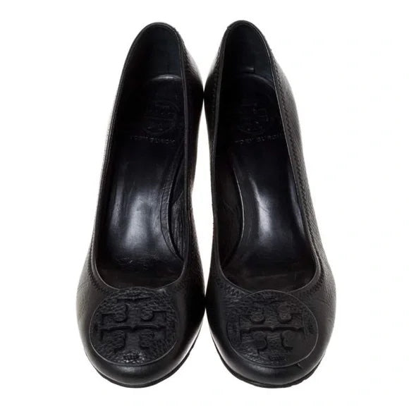 TORY BURCH CHELSEA LEATHER WEDGE HEEL PUMPS