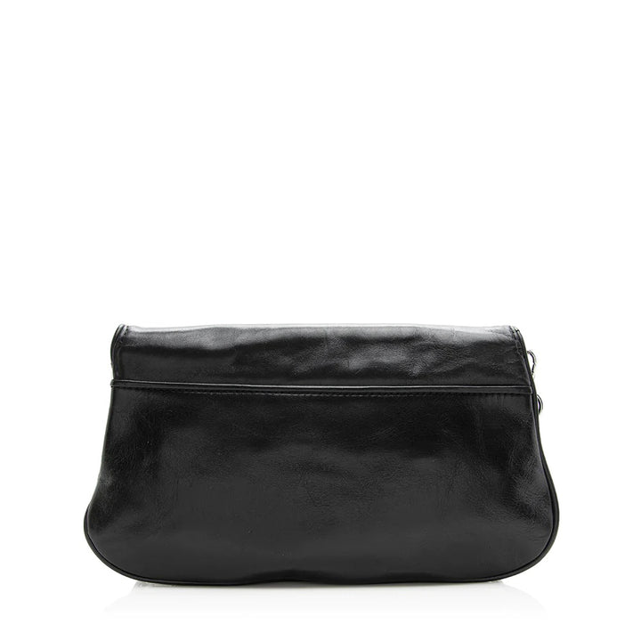 TORY BURCH LEATHER REVA CLUTCH WITH CHAIN