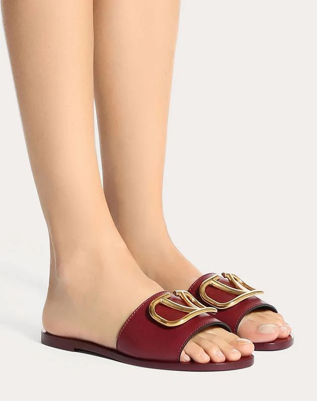 VALENTINO VLOGO SIGNATURE SLIDE SANDALS