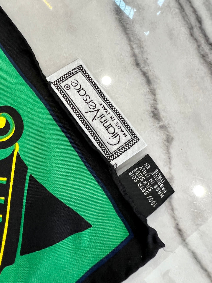 VERSACE GRAPHIC PRINT SILK SCARF