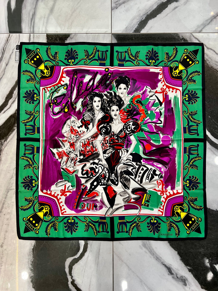 VERSACE GRAPHIC PRINT SILK SCARF