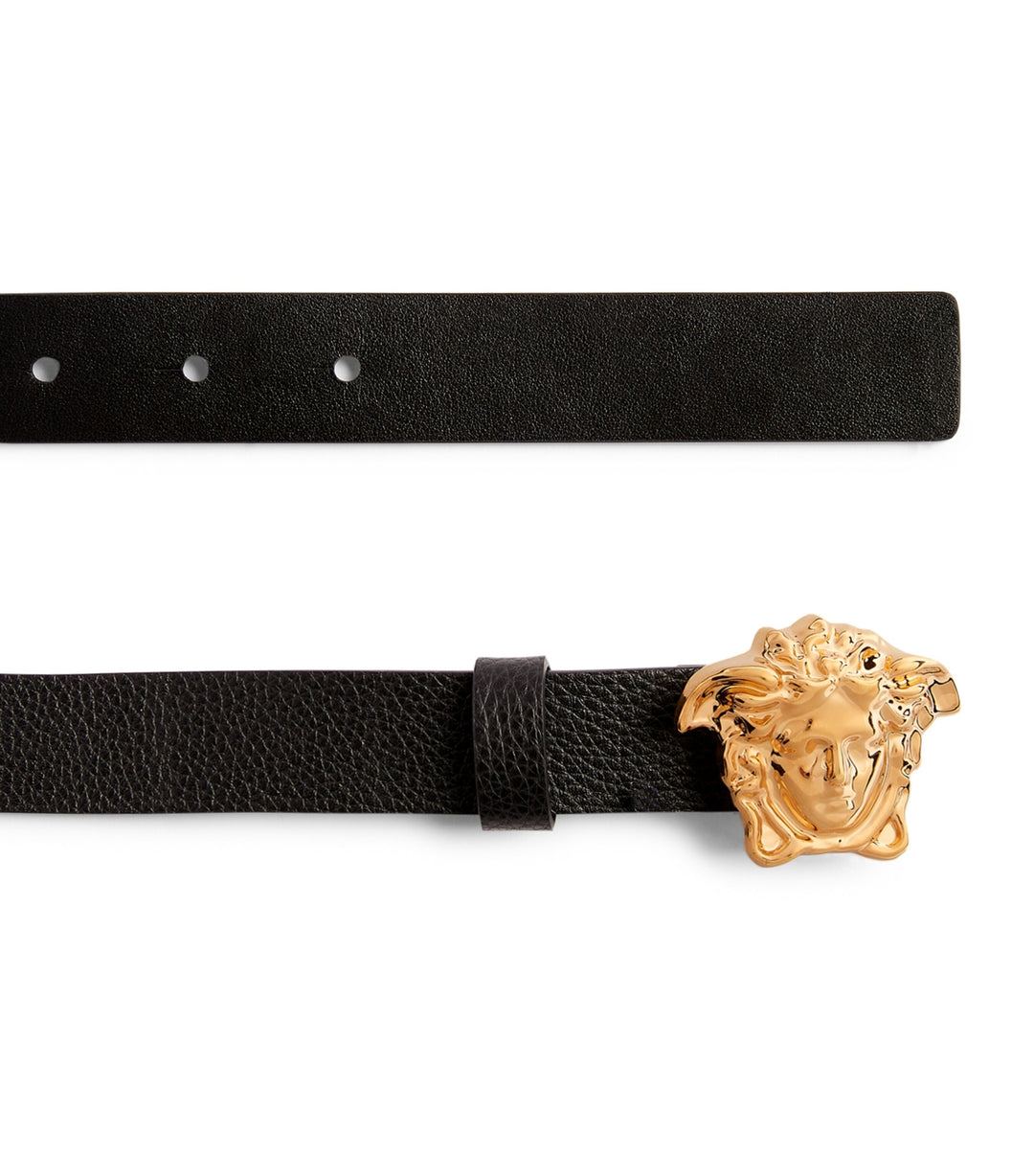 VERSACE LA MEDUSA BUCKLE LEATHER BELT