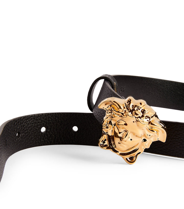 VERSACE LA MEDUSA BUCKLE LEATHER BELT