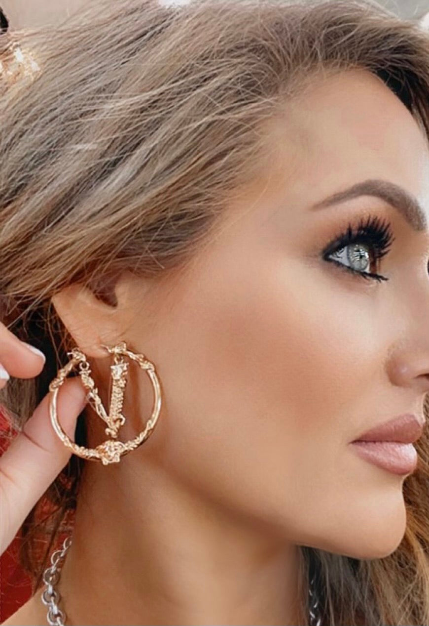 VERSACE VIRTUS HOOP EARRINGS