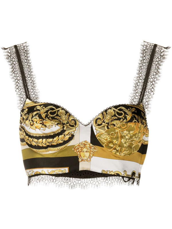 VERSACE Heritage Print Silk Twill Top