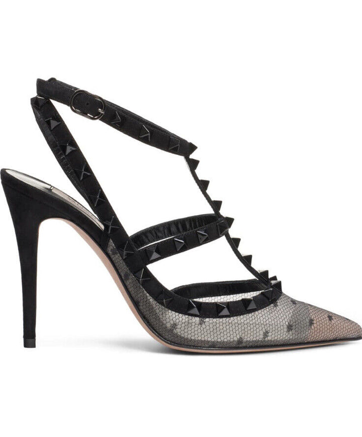 VALENTINO GARAVANI ROCKSTUD CAGED POINTED TOE PUMPS