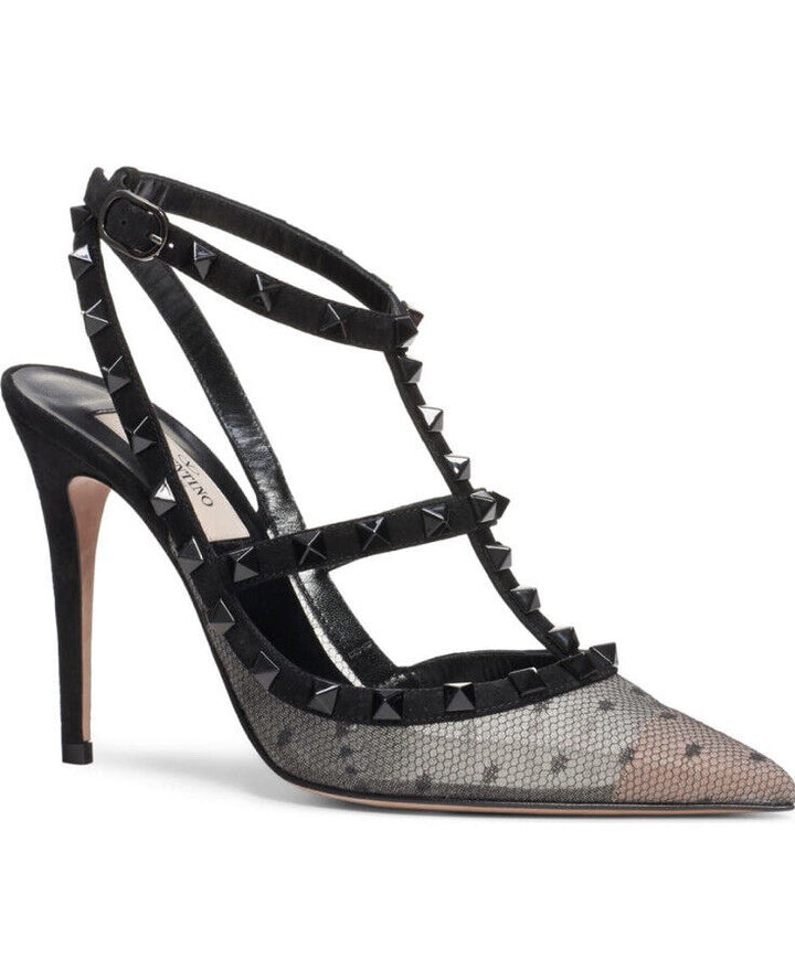 VALENTINO GARAVANI ROCKSTUD CAGED POINTED TOE PUMPS