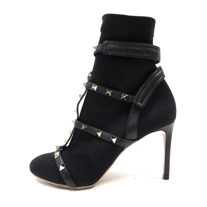 VALENTINO GARAVANI ROCKSTUD STRETCH KNITTED BOOTS
