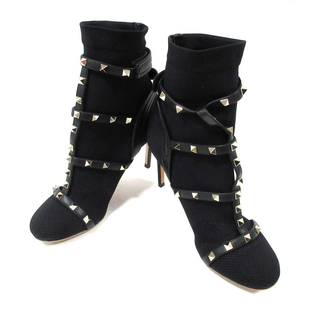 VALENTINO GARAVANI ROCKSTUD STRETCH KNITTED BOOTS