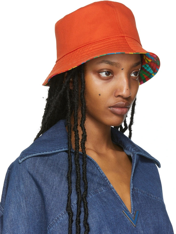 VALENTINO GARAVANI REVERSIBLE MULTICOLOR OPTICAL BUCKET HAT