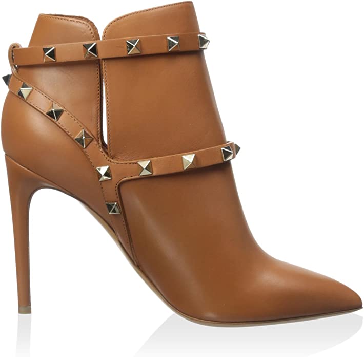VALENTINO GARAVANI ROCKSTUD LEATHER ANKLE BOOTS