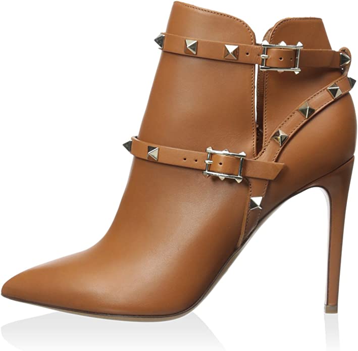 VALENTINO GARAVANI ROCKSTUD LEATHER ANKLE BOOTS